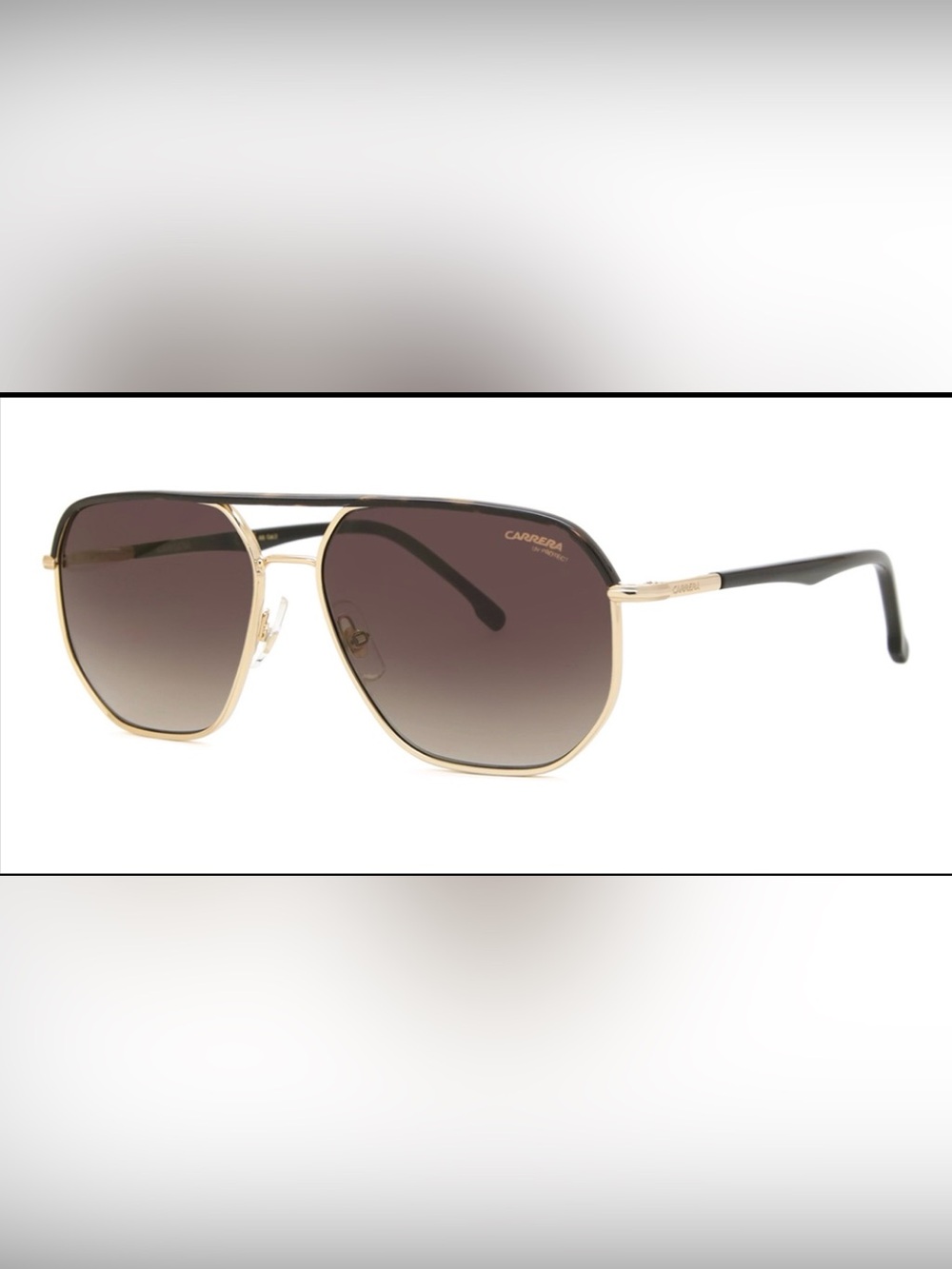 Carrera Gold Frame Sunglasses with Gradient Brown Lenses